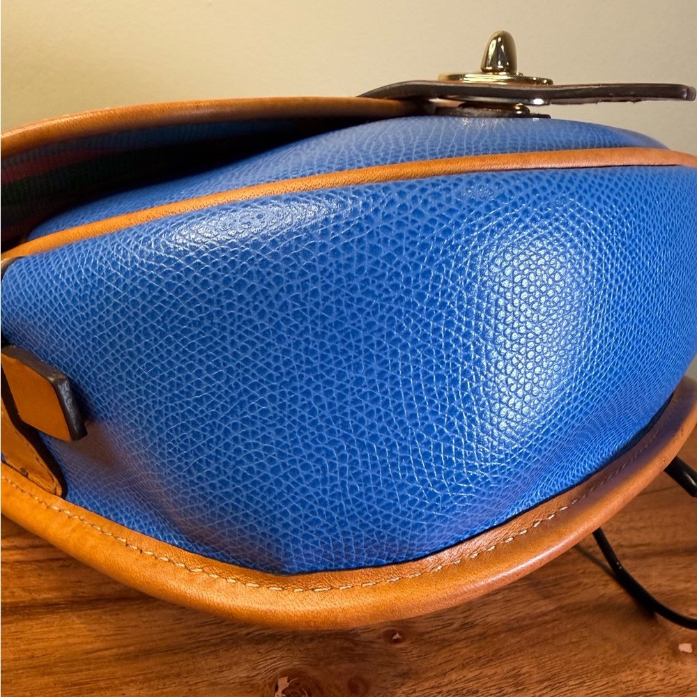 Dooney & Bourke Claremont Field Bag Blue Leather with Brown Trim EUC - Picture 15 of 17